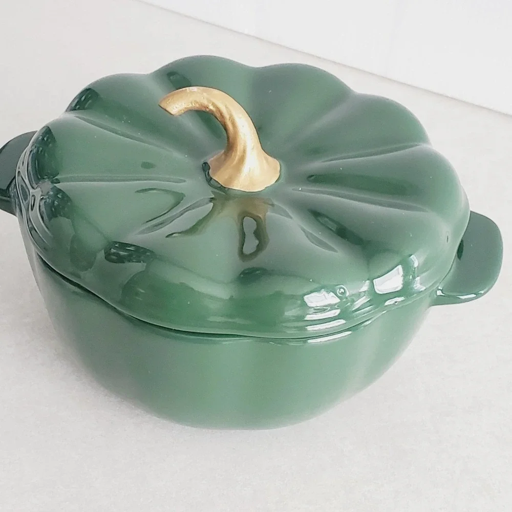 The Pioneer Woman Pumpkin .5 QT Cocotte‎ Green Stoneware Harvest Casserole Dish